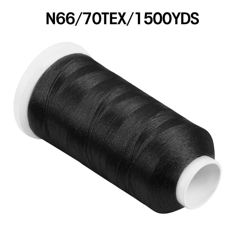 Desirable Life Bonded Nylon N66 Sewing Thread 1500 Yards Size #69 T70 210D/3 for Leather Denim Hand Machine Craft Shoe Bag Repairing Strong Heavy Duty High Temperature Resistant Waterproof (Black) - Image 2